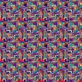 Seamless geometry abstract pattern with curved triangle elements